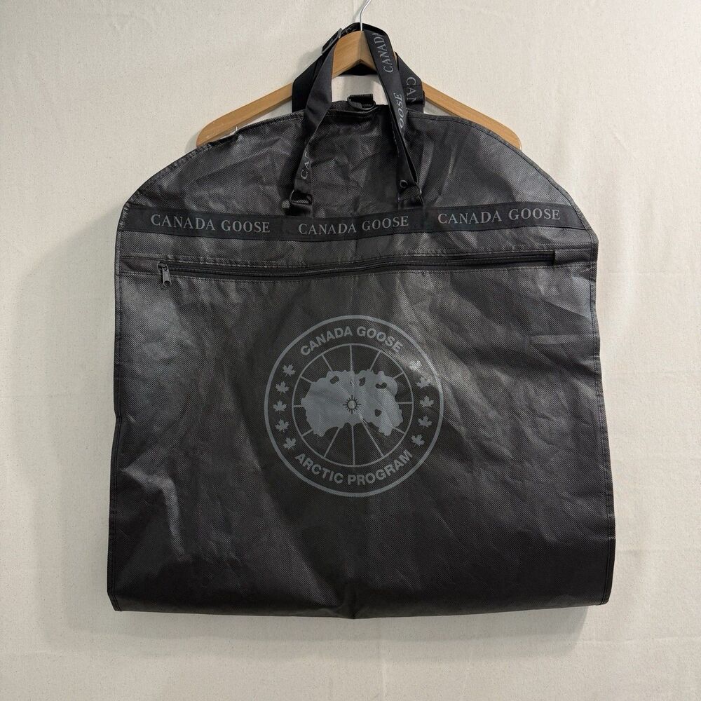 Canada Goose Black Garment Suit Bag Travel Coat Storage Cover Handles Logo